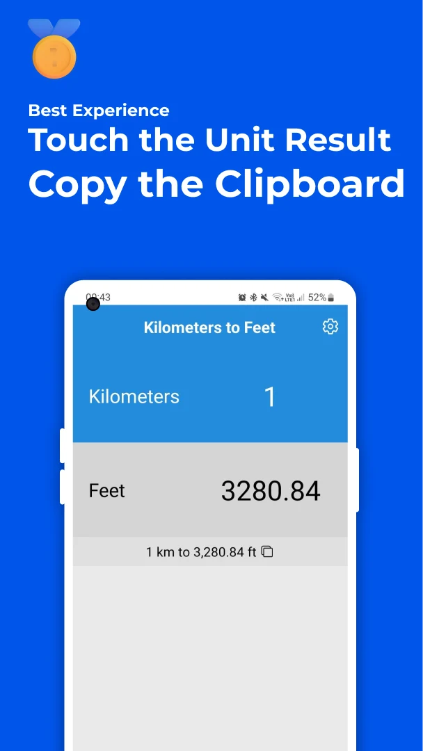 Kilometers to Feet Converter screenshot